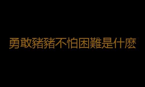 勇敢豬豬不怕困難是什麽梗